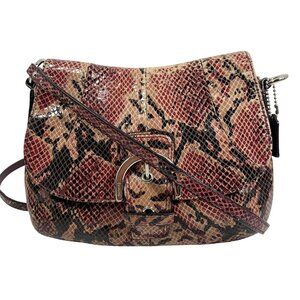 COACH Soho Purple/Pink Python Snakeskin Leather Mini Flap Crossbody F45648
